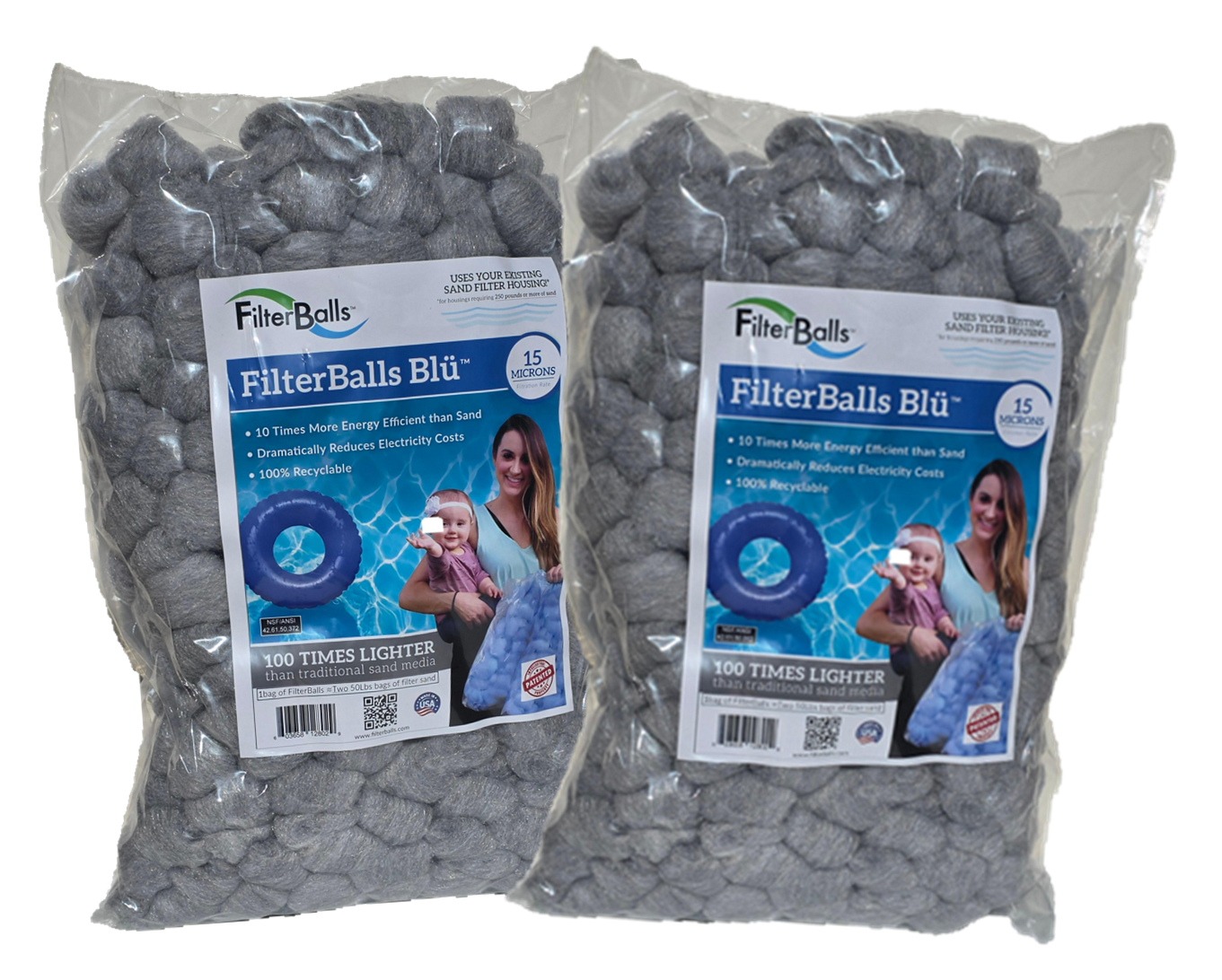 FilterBalls eBlu™ (Single Pack) - Two Bag Min. (no filter housings require only one bag)