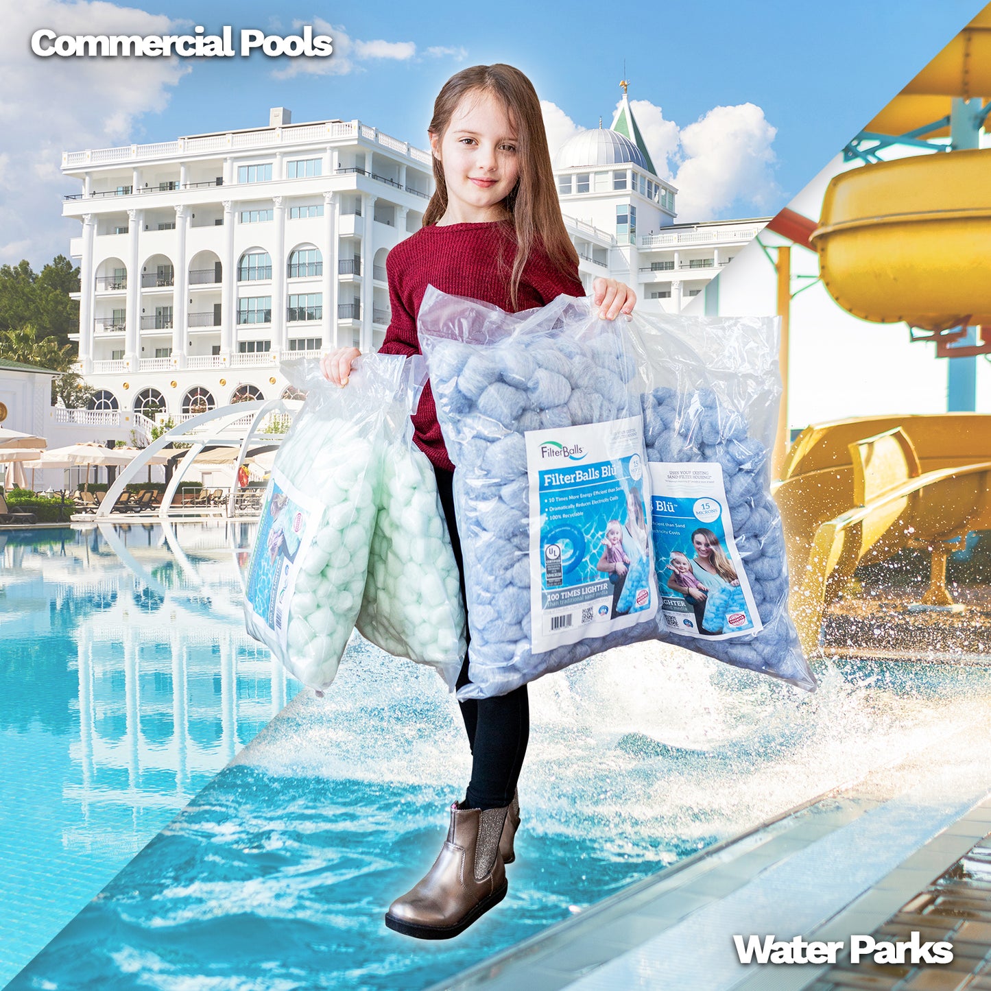 FilterBalls eBlu™ (5-pack) -   For sand housings rated at 425 to 500 Lbs